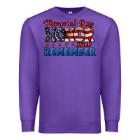 Purple Memorial day honor and remember 4th of july Premium Sweatshirt - CowGirlArtShop