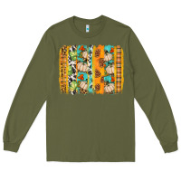 Army Green fall brushstroke Long Sleeve Tee - BundleAndBundleShop