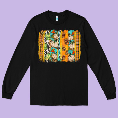 Fall Brushstroke Long Sleeve Tee Designed By Bundleandbundleshop