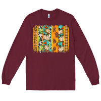Burgundy fall brushstroke Long Sleeve Tee - BundleAndBundleShop