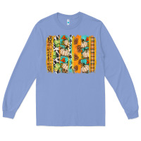Colony Blue fall brushstroke Long Sleeve Tee - BundleAndBundleShop