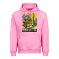 Fuchsia Pink If Was A Cowgirl I'd Be Wild And Free Urban Hoodie - FaDigitalArtStudio