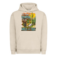 Pigment French Oak If Was A Cowgirl I'd Be Wild And Free Urban Hoodie - FaDigitalArtStudio