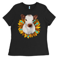 Black sunflower heifer Ladies Tee - JahusDesignShop
