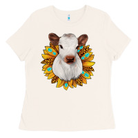 Bone sunflower heifer Ladies Tee - JahusDesignShop