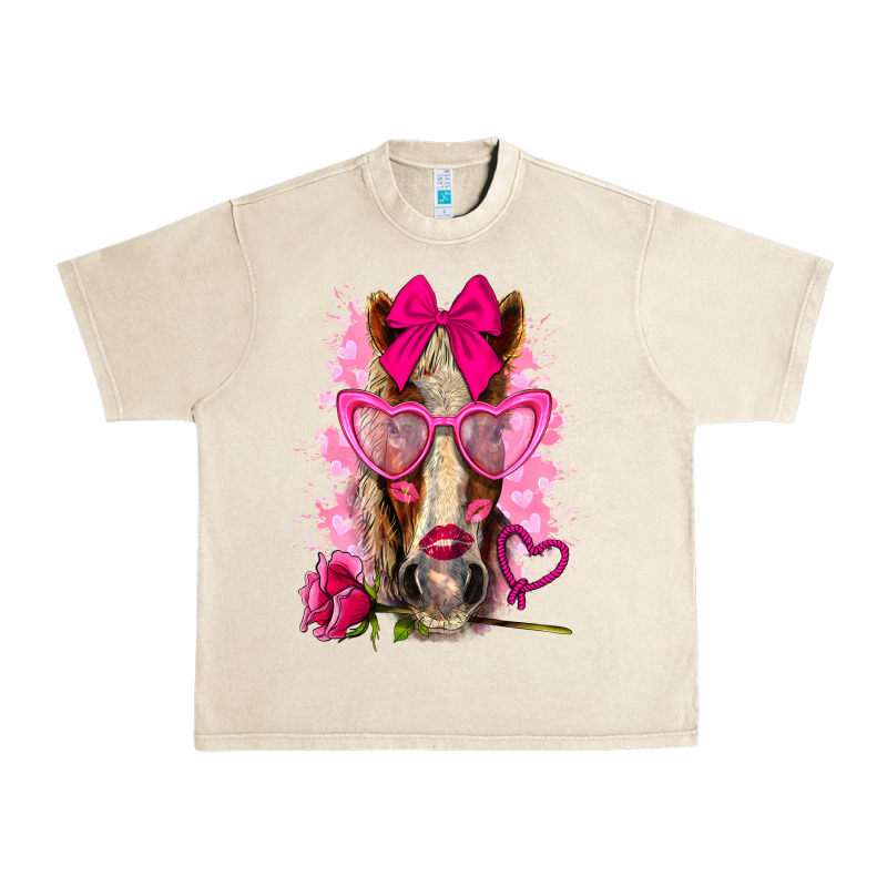 Valentines Day Horse With Sunglasses Urban Heavy Tee by NancyCooperArtShop | Teevron