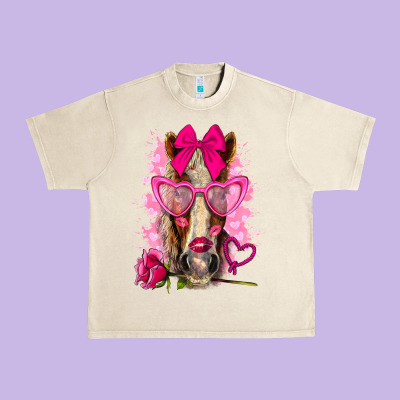 Valentines Day Horse With Sunglasses Urban Heavy Tee Designed By Nancycooperartshop