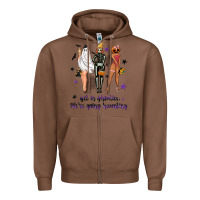 Chestnut Get in ghoulies were going haunting Zipper Hoodie - NancyCooperArtShop