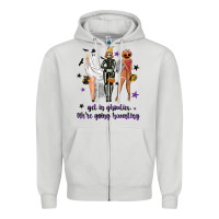 Dove Grey Get in ghoulies were going haunting Zipper Hoodie - NancyCooperArtShop
