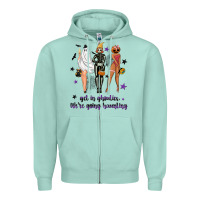 Seafoam Get in ghoulies were going haunting Zipper Hoodie - NancyCooperArtShop