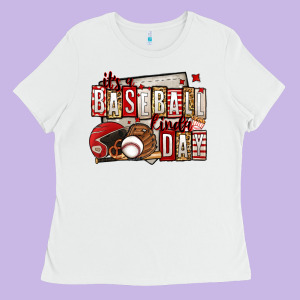 It's A Baseball Kinda Day Ladies Tee Designed By Jasminsmagicworld