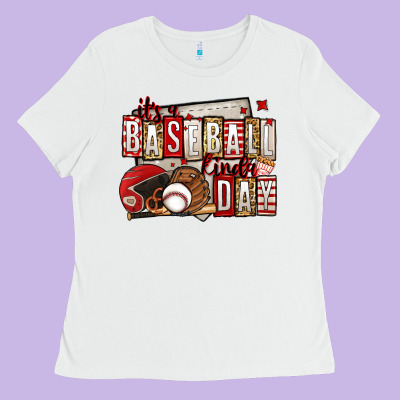 It's A Baseball Kinda Day Ladies Tee Designed By Jasminsmagicworld