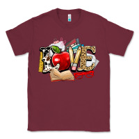 Burgundy teacher school love Classic Tee - NancyCooperArtShop