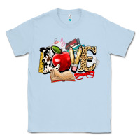 Dusty Blue teacher school love Classic Tee - NancyCooperArtShop