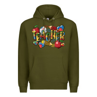 Army Green autism teacher Premium Hoodie - CowGirlArtShop