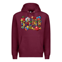 Burgundy autism teacher Premium Hoodie - CowGirlArtShop