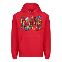 Red autism teacher Premium Hoodie - CowGirlArtShop