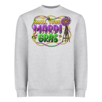Heather Grey small town mardi gras Heavyweight Sweatshirt - LillyAllenDesigns