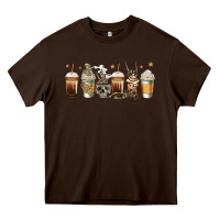 Chocolate Brown skeleton coffee cups Heavy Core Tee - Jasminsmagicworld