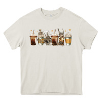 Cream skeleton coffee cups Heavy Core Tee - Jasminsmagicworld