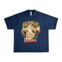 Navy cattle queen Urban Heavy Tee - NancyCooperArtShop