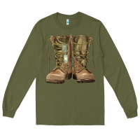 Army Green soldier boots Long Sleeve Tee - RanaPortraitStore
