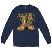 Navy soldier boots Long Sleeve Tee - RanaPortraitStore
