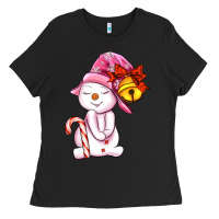 Black winter pink snowman Ladies Tee - AdoDesignShop
