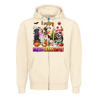 Sandshell happy hallothanksmas dogs Zipper Hoodie - texasbilliewilder