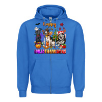 True Royal happy hallothanksmas dogs Zipper Hoodie - texasbilliewilder