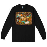 Black fall pumpkin background Long Sleeve Tee - BundleAndBundleShop