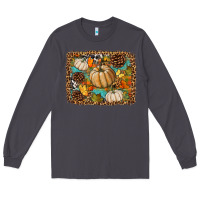 Smoke fall pumpkin background Long Sleeve Tee - BundleAndBundleShop