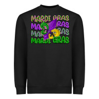 Black mardi gras with fleur de lis Heavyweight Sweatshirt - LillyAllenDesigns