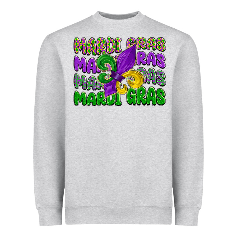 Mardi Gras With Fleur De Lis Heavyweight Sweatshirt by LillyAllenDesigns | Teevron