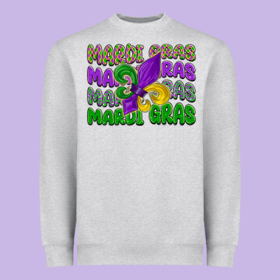 Mardi Gras With Fleur De Lis Heavyweight Sweatshirt Designed By Lillyallendesigns