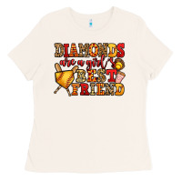 Diamonds Are A Girl's Best Friend Softball Ladies Tee | Teevron