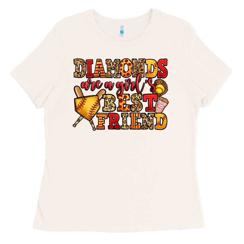 Diamonds Are A Girl's Best Friend Softball Ladies Tee by Jasminsmagicworld | Teevron