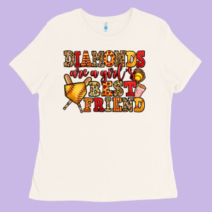 Diamonds Are A Girl's Best Friend Softball Ladies Tee Designed By Jasminsmagicworld