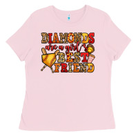 Bubblegum Pink diamonds are a girl's best friend softball Ladies Tee - Jasminsmagicworld
