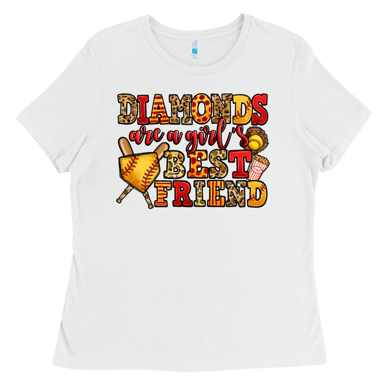 Diamonds Are A Girl's Best Friend Softball Ladies Tee by Jasminsmagicworld | Teevron