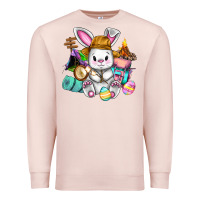 Pale Pink Easter Day Camper  Happy Easter Day Premium Sweatshirt - CowGirlArtShop