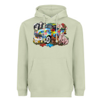 Matcha Autism truck with farm animals Heavyweight Hoodie - CowGirlArtShop