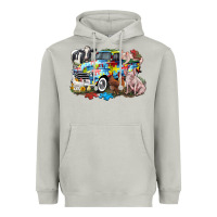 Moon Dust Autism truck with farm animals Heavyweight Hoodie - CowGirlArtShop