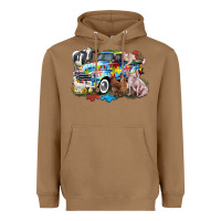 Toasted Coconut Autism truck with farm animals Heavyweight Hoodie - CowGirlArtShop