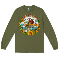 Army Green teaching my tribe round earring Long Sleeve Tee - BundleAndBundleShop
