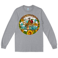 Heather Grey teaching my tribe round earring Long Sleeve Tee - BundleAndBundleShop