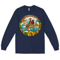 Navy teaching my tribe round earring Long Sleeve Tee - BundleAndBundleShop