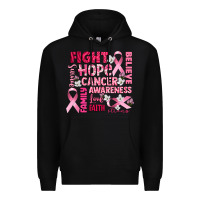 Black cancer awareness fight believe hope survive Premium Hoodie - CowGirlArtShop