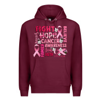Burgundy cancer awareness fight believe hope survive Premium Hoodie - CowGirlArtShop