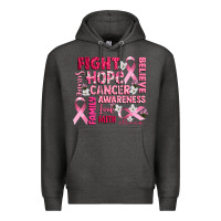 Charcoal Heather cancer awareness fight believe hope survive Premium Hoodie - CowGirlArtShop